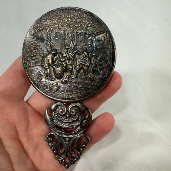 VTG Hans Jensen silver plate hand held mirror - Picture 3 of 7